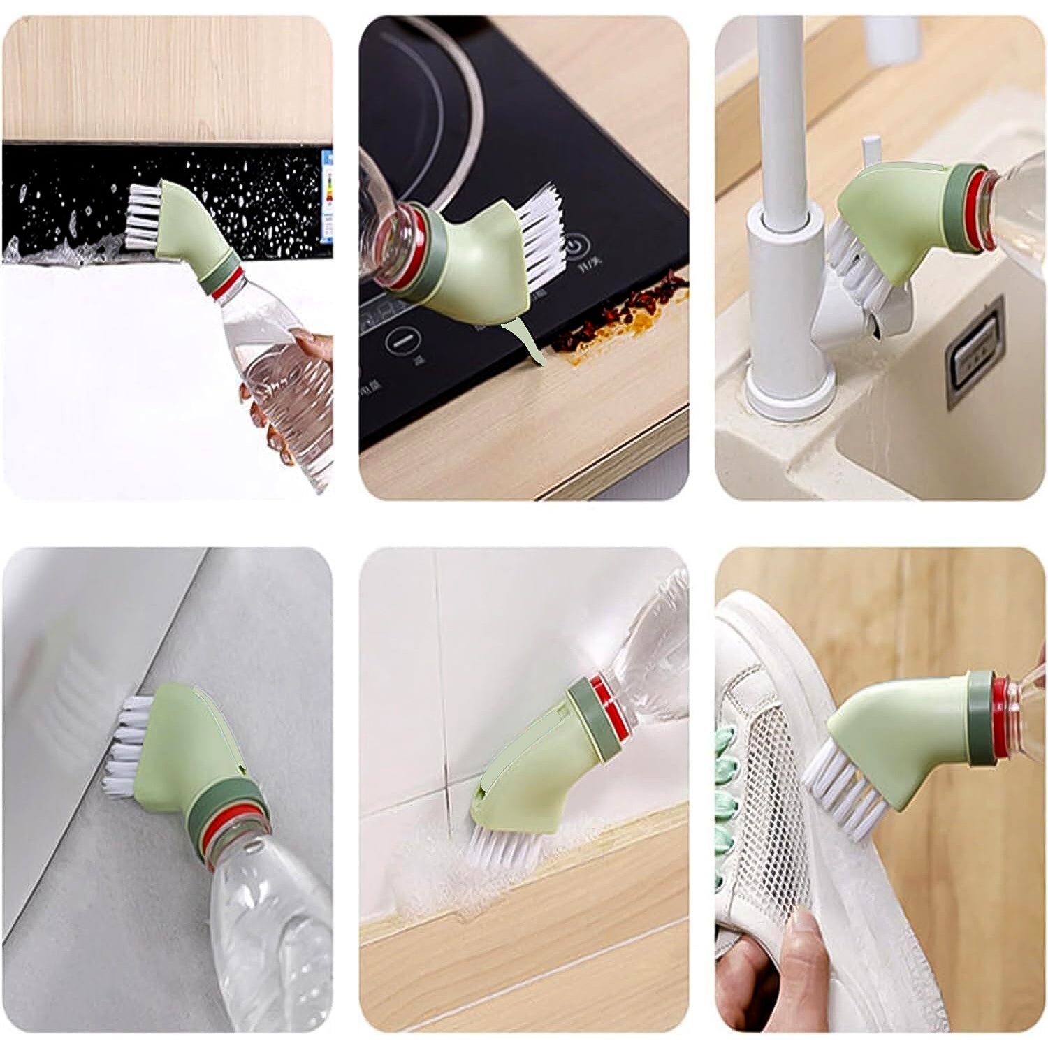Multipurpose Bottle-Connectable Cleaning Brush with Built-In Scraper (1 Pc) Multipurpose Bottle-Connectable Cleaning Brush with Built-In Scraper (1 Pc)